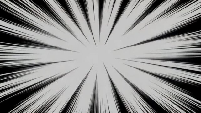 Abstract motion background with radial lines in black and white style effect for comic style anime and manga animation effect for energy explosion effect