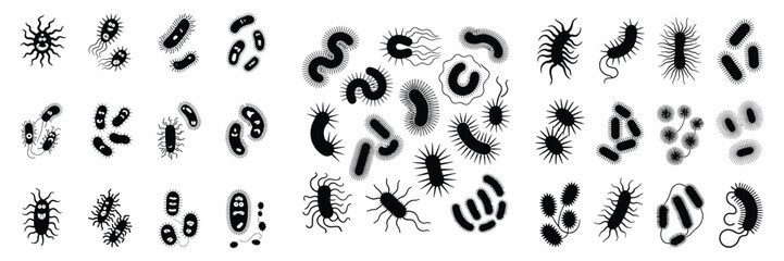 Germs and bacteria illustration for science education or medical design