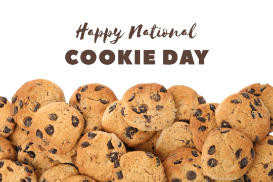 Piled high cookies for National Cookie Day, isolated, PNG
