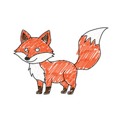 Obraz premium red fox cartoon