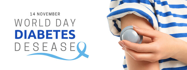 Hand holding a diabetes monitoring device for awareness