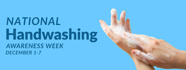 Hands covered in soap during handwashing demonstration