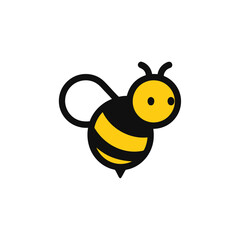 Obraz premium Cartoon bee buzzes with simple charm