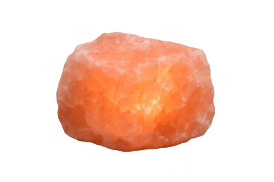 Himalayan salt lamp glowing, creating relaxing ambiance and natural light for wellness and purification concepts