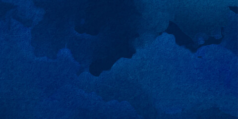 Abstract watercolor background in navy blue tones. Artistic night blue background