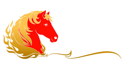 Chinese New Year Fire Horse. Vector eps