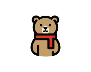 Teddy bear wearing scarf icon