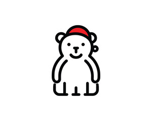 Bear wearing a Santa hat