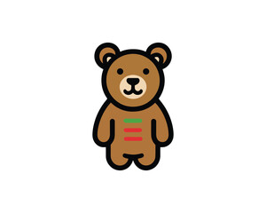 Cheerful teddy bear icon character