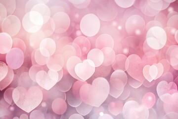 Abstract Pink Bokeh Hearts Background, Romantic Valentine's Day and Celebration Wallpaper