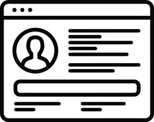 User profile page interface design vector template for website ui ux eps silhouette