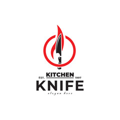 Kitchen knife logo vector template for company logo or food design and others