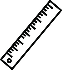 Straight ruler measurement tool in simple outline vector style