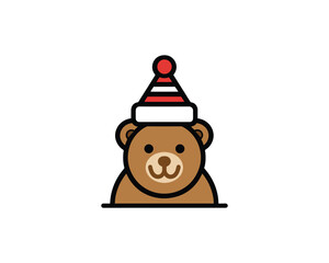 Teddy bear in Christmas hat