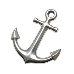 Shiny Silver Anchor Object Isolated On Black Background With Reflective Highlights Jewelry Product Photography