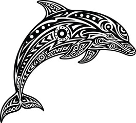 Tribal Dolphin Decorative Vector Design