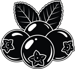 Berry Fruit with Leaves Vector Illustration