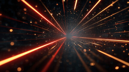 Obraz premium An abstraction with bright orange and yellow light bands radiating from the center.