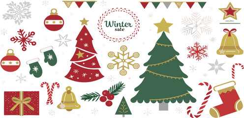 Merry Christmas – A Grand, Fully Detailed, and Artistically Crafted Collection of Festive Ornaments, Luxury Holiday Decorations, Winter Season Elements, Decorative Illustrations, Celebration Icons.