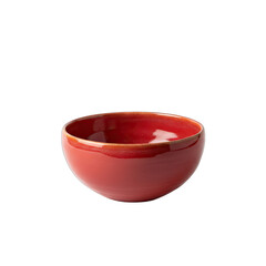 A Small Round Red Ceramic Bowl With An Organic Textured Glaze And An Irregular Rim In A Studio Setting With A Black Background