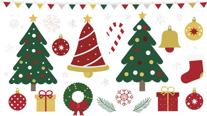 Merry Christmas – A Grand, Fully Detailed, and Artistically Crafted Collection of Festive Ornaments, Luxury Holiday Decorations, Winter Season Elements, Decorative Illustrations, Celebration Icons.