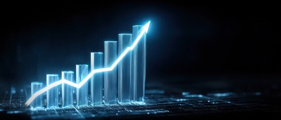 Naklejka premium Abstract illustration of a financial growth chart