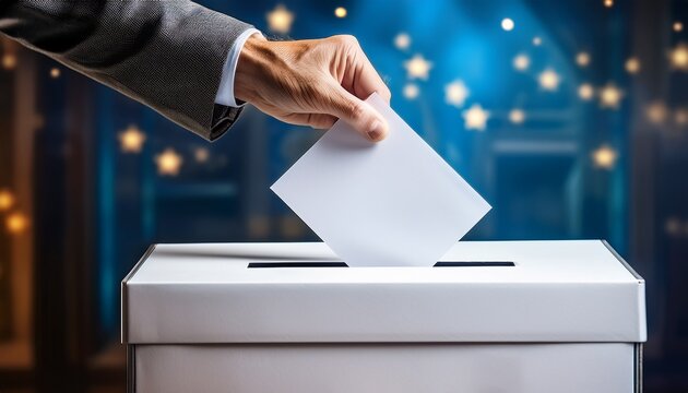 a ballot box with a voter s hand inserted in it as the votes are being cast ballot ballot box ballot ballot box