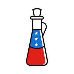 American flag themed potion bottle with stars and stripes