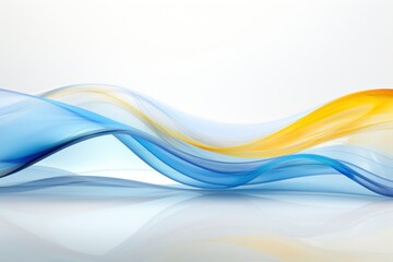 Fototapeta premium Abstract glass transparent yellow swirl blue.