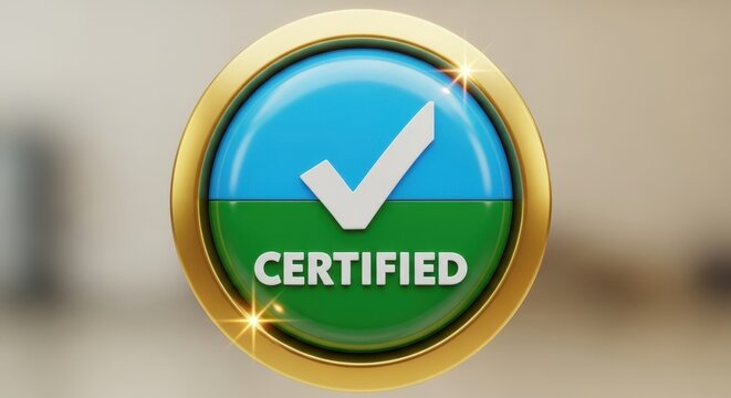 green button with a tick - Powered by Adobe