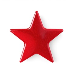 Obraz premium Red star icon shape white background celebration.
