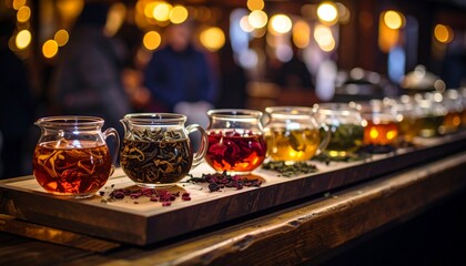 Winter tea tasting session with global tea varieties