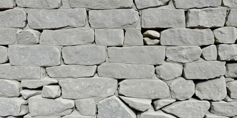Obraz premium Ancient grey stone wall, weathered texture, rough surface, dark, grunge