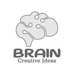 Brain logo illustration design vector template.