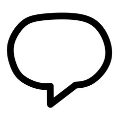 Social Media Chat Bubble Icon – Hand Drawn Outline Style