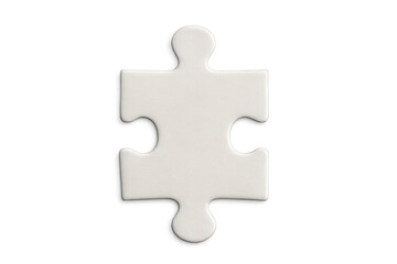 Obraz premium White puzzle piece representing problem solving, connection, solution, strategy, and business concept