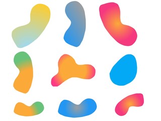 Abstract modern blob illustration design with gradient color and white background