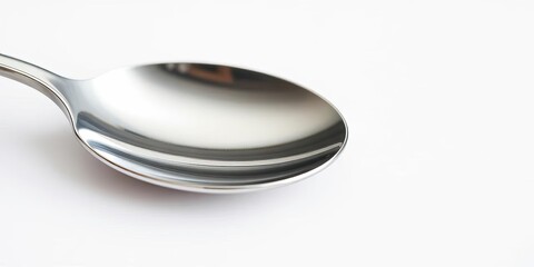 Close-up of a metallic spoon on a white background,  image,  element