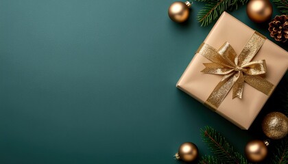 Festive gift unwrapping celebration cozy home setting holiday decor warm atmosphere overhead view joyful moments surrounded by ornaments and greenery for a memorable experience