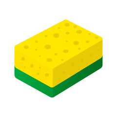 Illustration of yellow dishwashing sponge.Vector illustration
