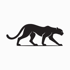 Panther Black and White Silhouette