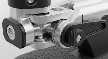 Naklejka premium Precision engineering detail showcasing modern metal parts and gear mechanism with focus on precision and design