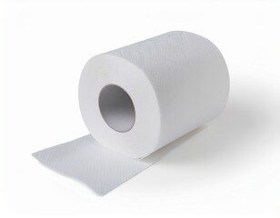 Fototapeta premium A white toilet paper roll with a sheet unrolled