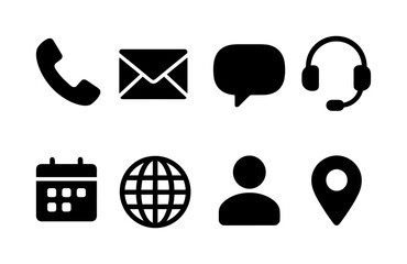 Essential communication icons set for digital platforms and customer support