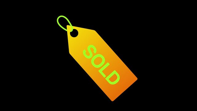 Sold tag icon animation alpha channel