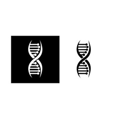 Black and white DNA helix icon, Vector Illustration