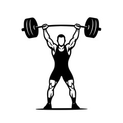 Strong athlete lifting heavy barbell, showing power and determination, ideal for fitness motivation, gym promotions, and sports-related content