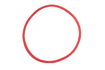 Hand drawing red circle highlighting element, pointing focus, marker shape for attention, transparent background