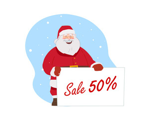 Santa Claus vector illustration. Christmas sale.