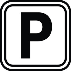 Parking sign vector illustration for parking area and traffic guidance eps silhouette